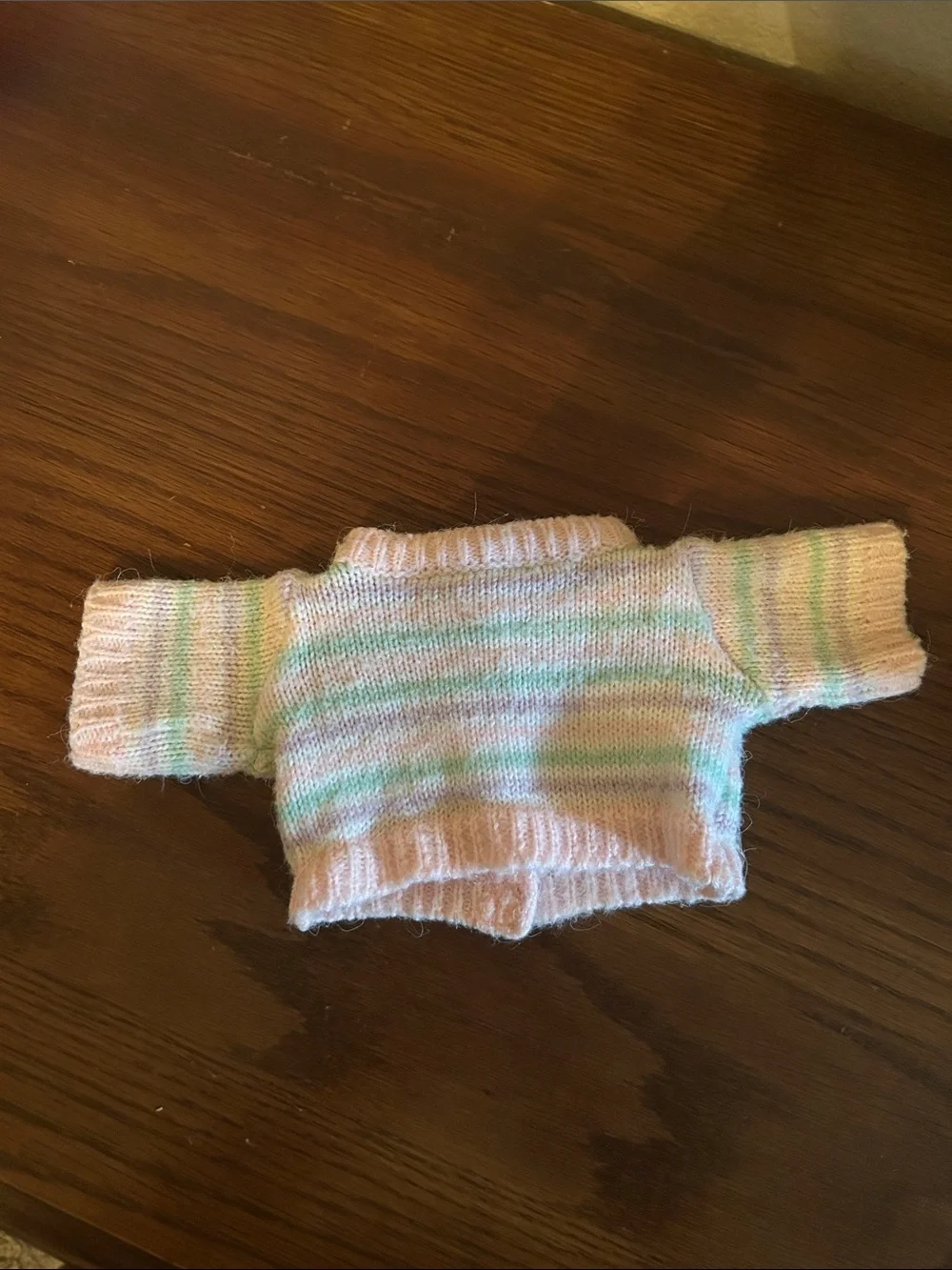 Vintage 80s Pastel Striped Knit premie Doll Sweater in Pink & Mint